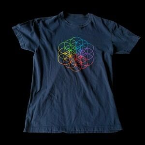 Coldplay A Head Full of Dreams World‎ Tour 2016 T-Shirt Navy Blue Small Concert